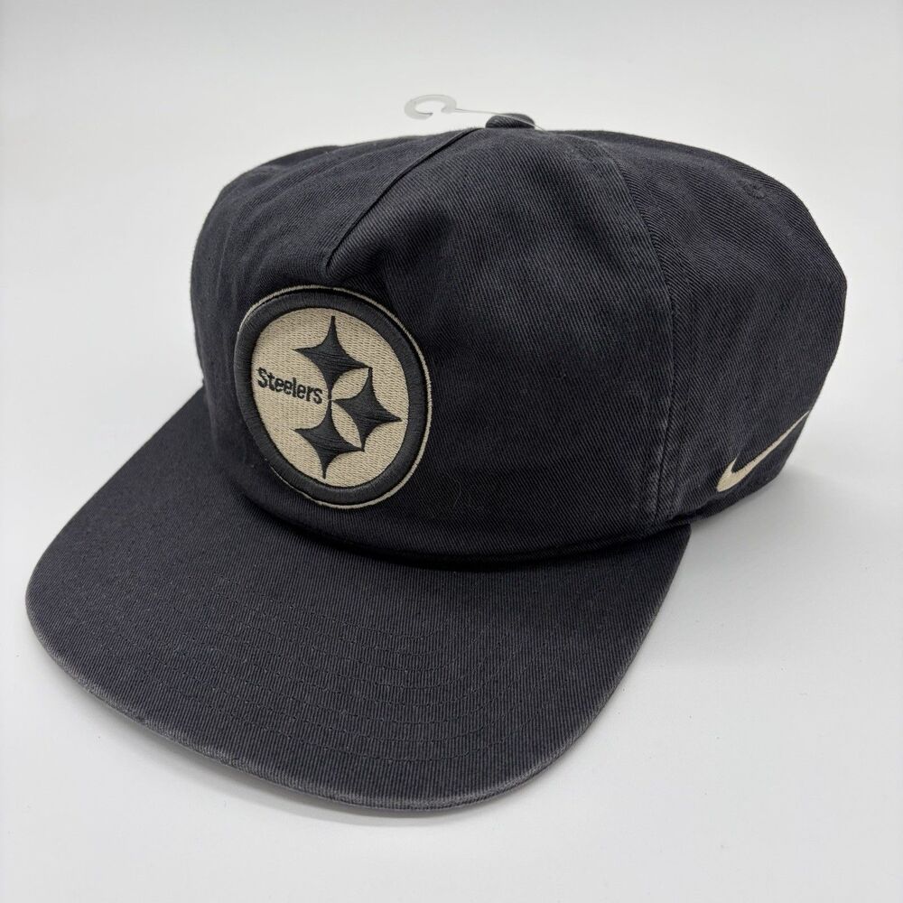Nike Pittsburgh Steelers NFL Pro Cap Gray Adjustable Strapback Hat M/L NWOT